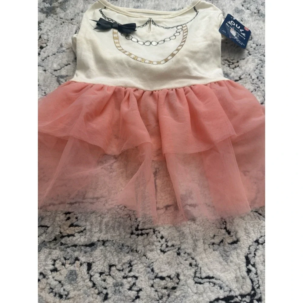 YOULY Pet Dog Dress The Revolutionary Size Large 17 - 19 inch White Pink Tutu